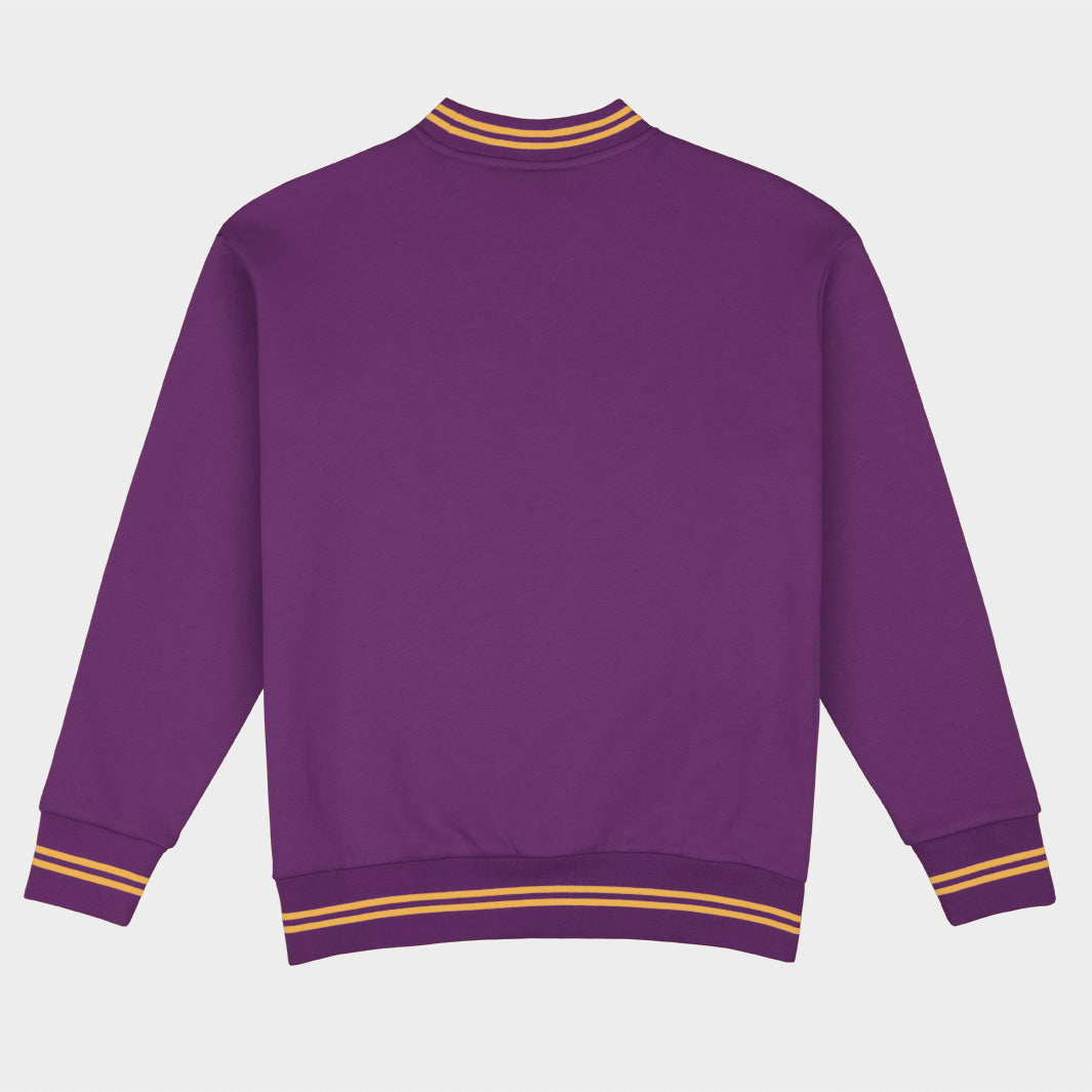 LSU Football Embroidered Tri-Stripe Crewneck