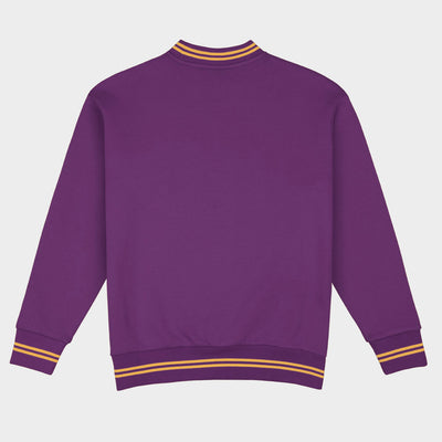 LSU Football Embroidered Tri-Stripe Crewneck
