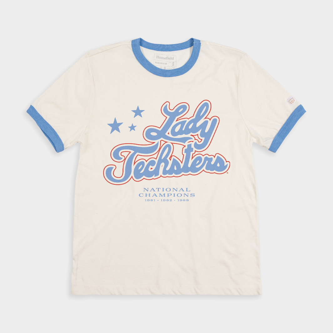 LA Tech Lady Techsters Basketball Ringer Tee