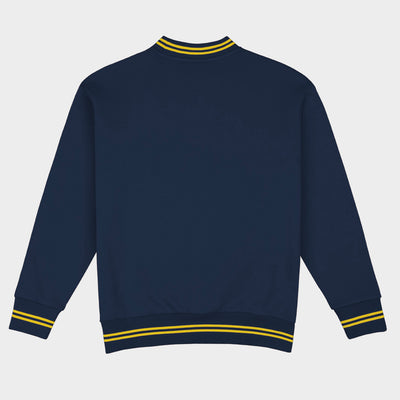 Michigan Football Embroidered Tri-Stripe Crewneck