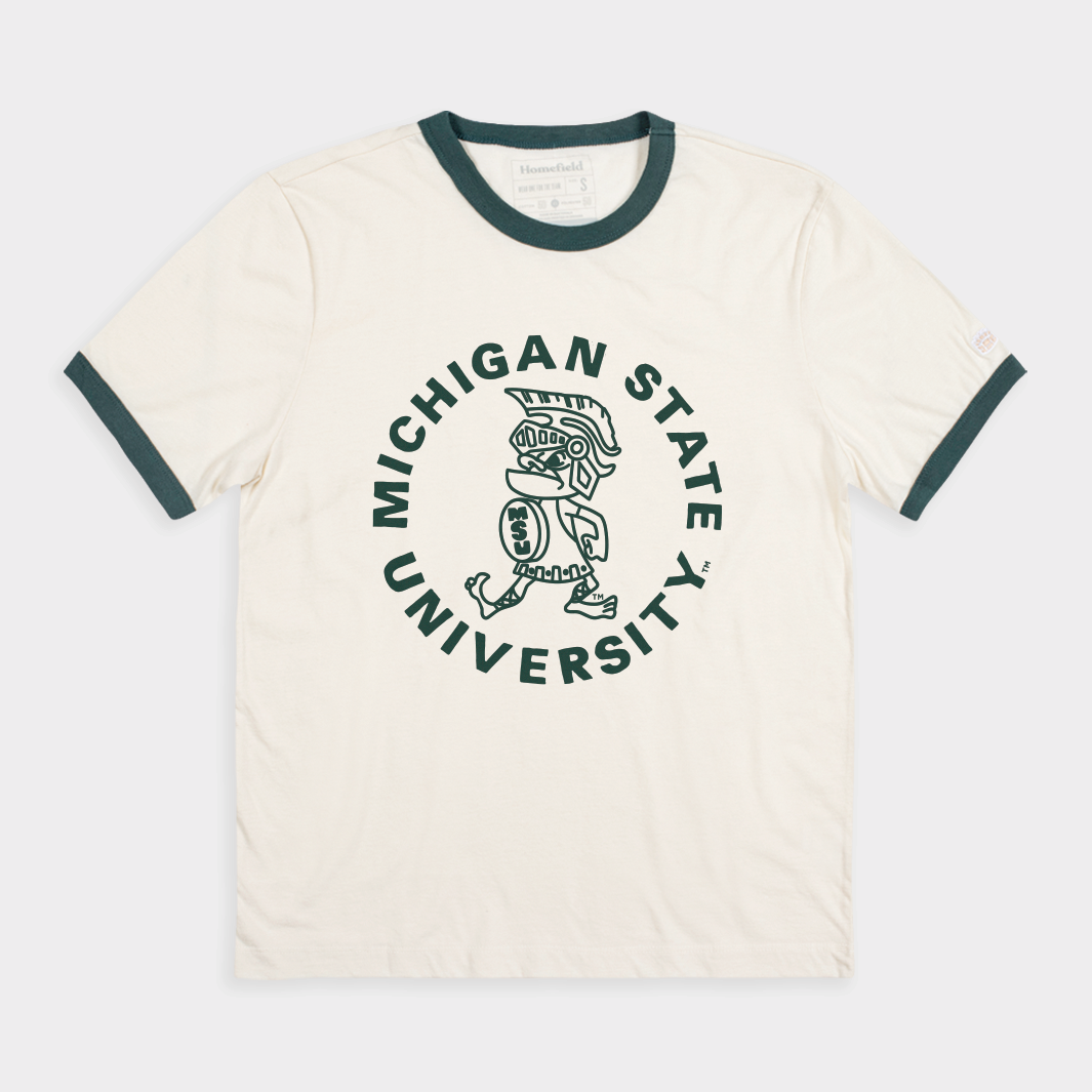 Michigan State Spartans Vintage Spartan Ringer Tee