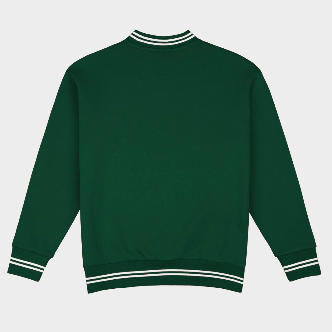 Michigan State Football Embroidered Tri-Stripe Crewneck