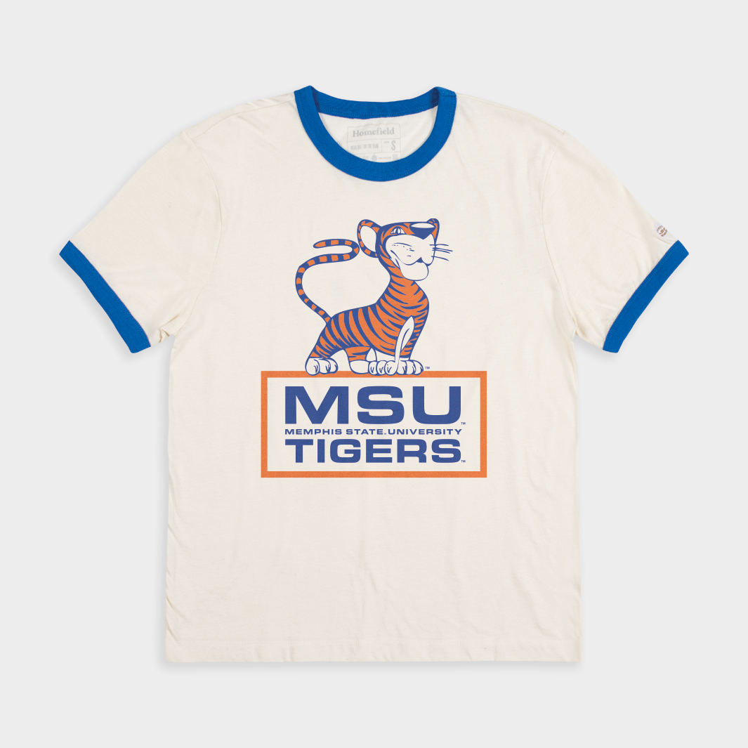Memphis Tigers MSU Vintage 1965 Logo Ringer Tee