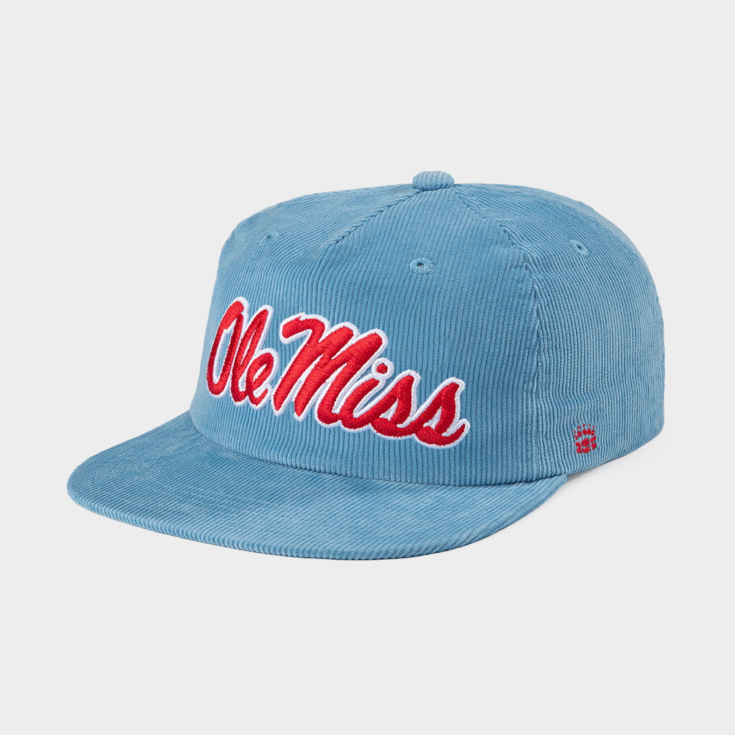 Ole Miss Classic Script Powder Blue Corduroy Hat
