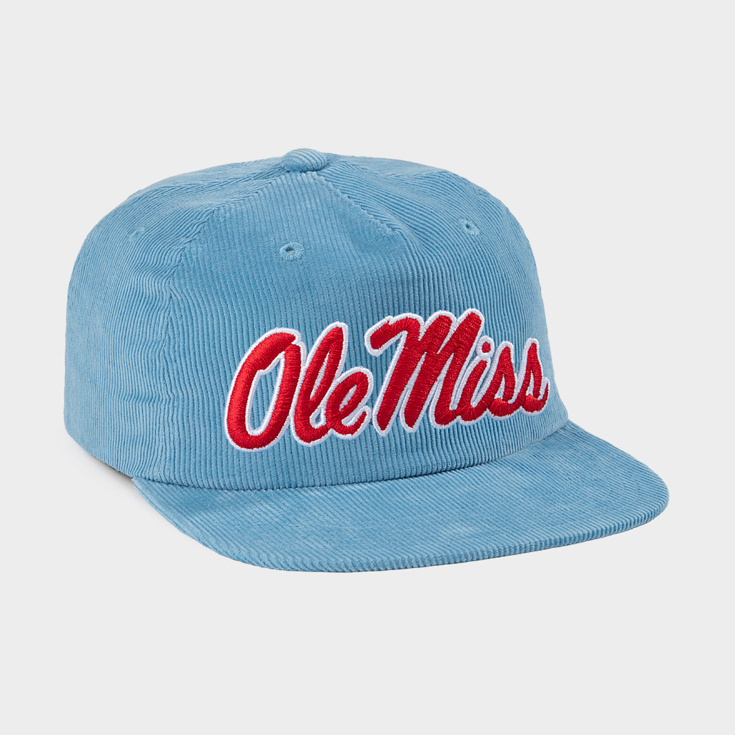 Ole Miss Classic Script Powder Blue Corduroy Hat