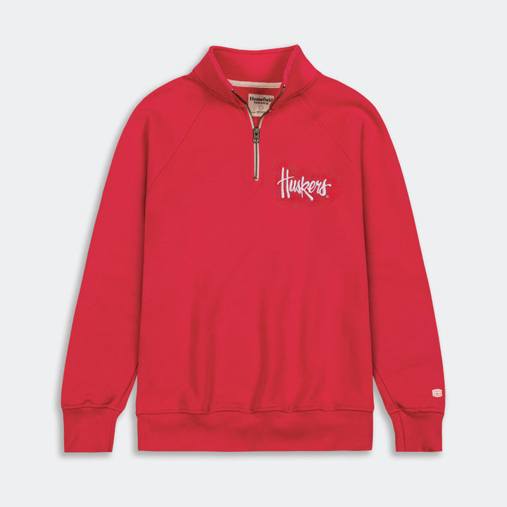 Blue 84 Men's Nebraska Cornhuskers Quarter Zip Sweatshirt - Team Color Fleece Pullover (XX-Large)