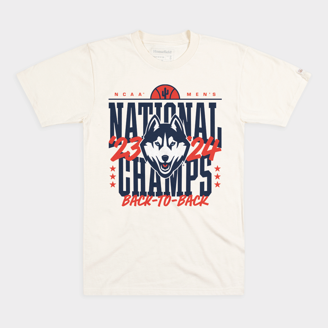 UConn Men's Basketball 2023 and 2024 Champions Tee