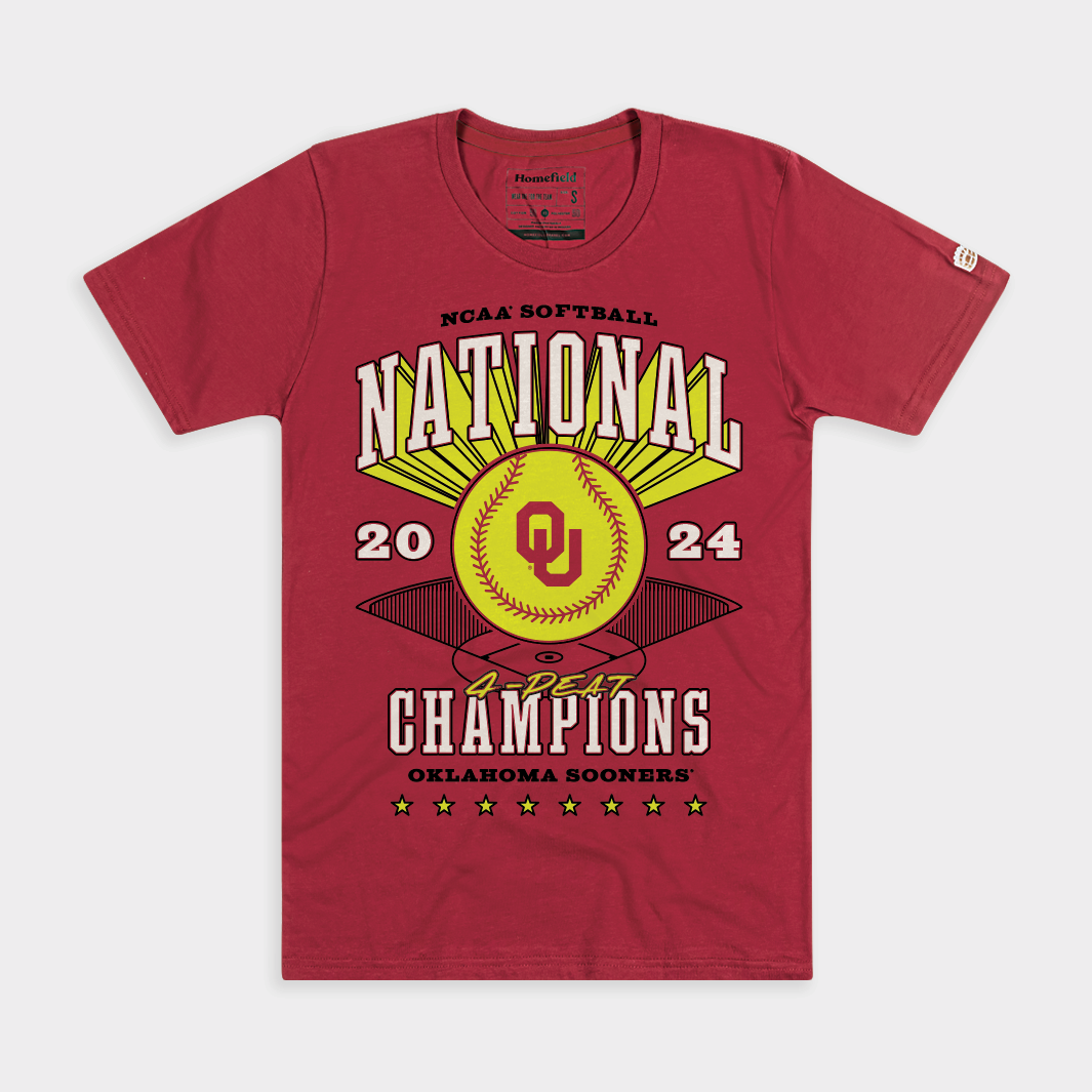Oklahoma Sooners Softball 2024 National Champs Tee