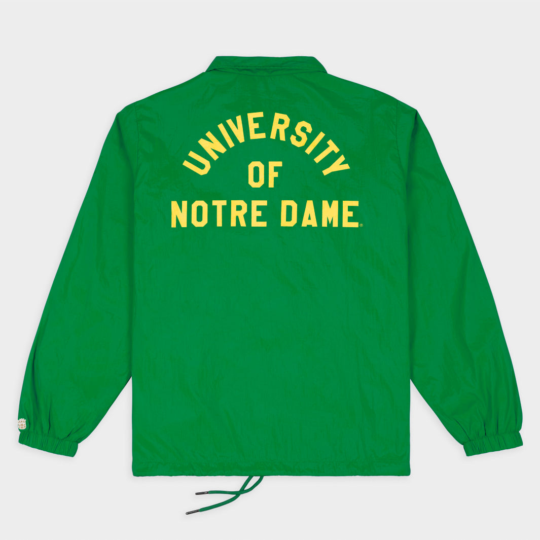 notre dame fighting irish gear Homefield Men's University of Notre Dame Shamrock Retro Coaches Jacket Green, Large