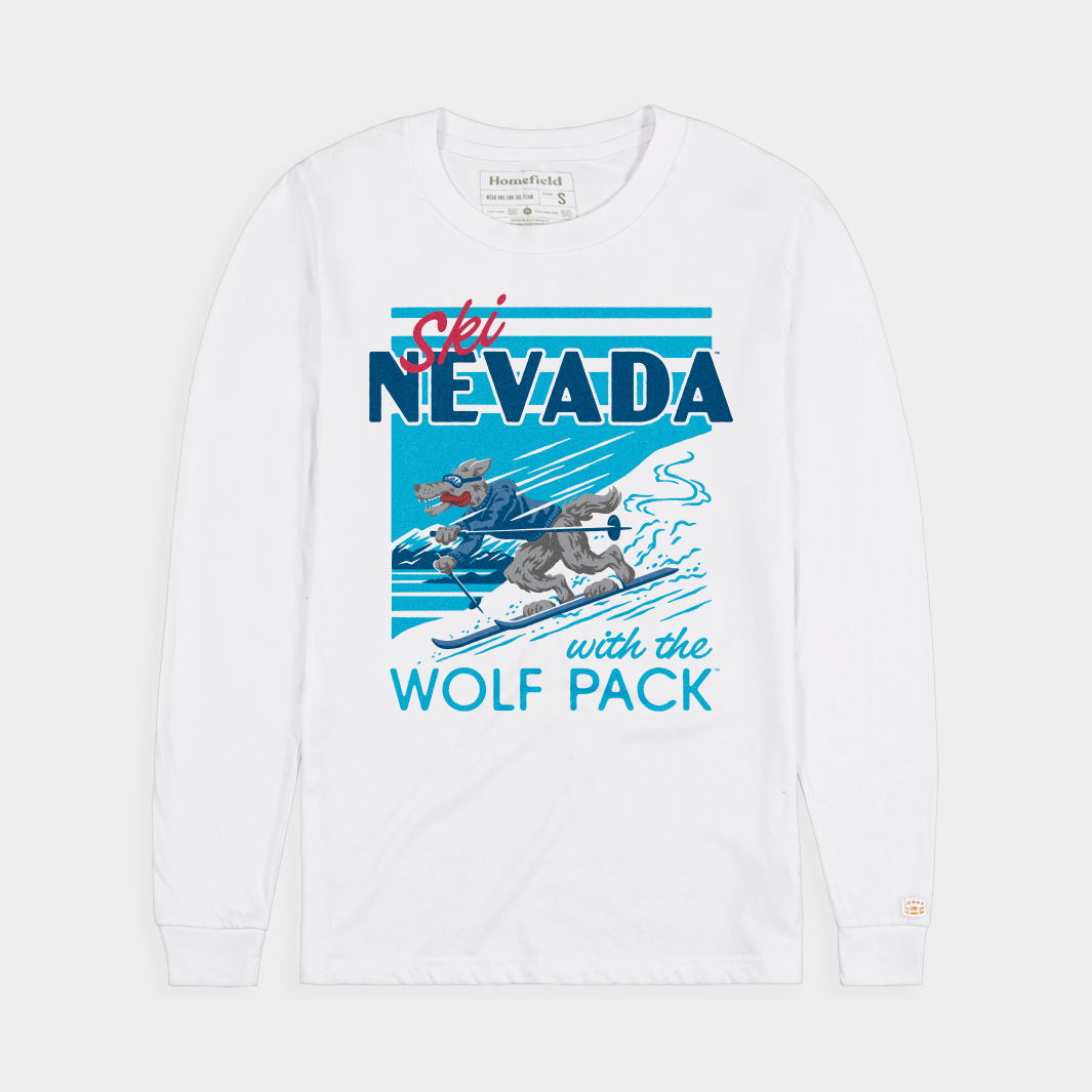 Nevada "Ski With the Wolf Pack" Retro Long Sleeve