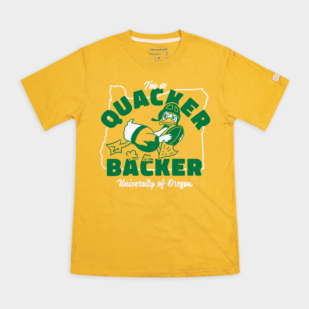 Oregon Ducks Football Vintage "Quacker Backer" Tee