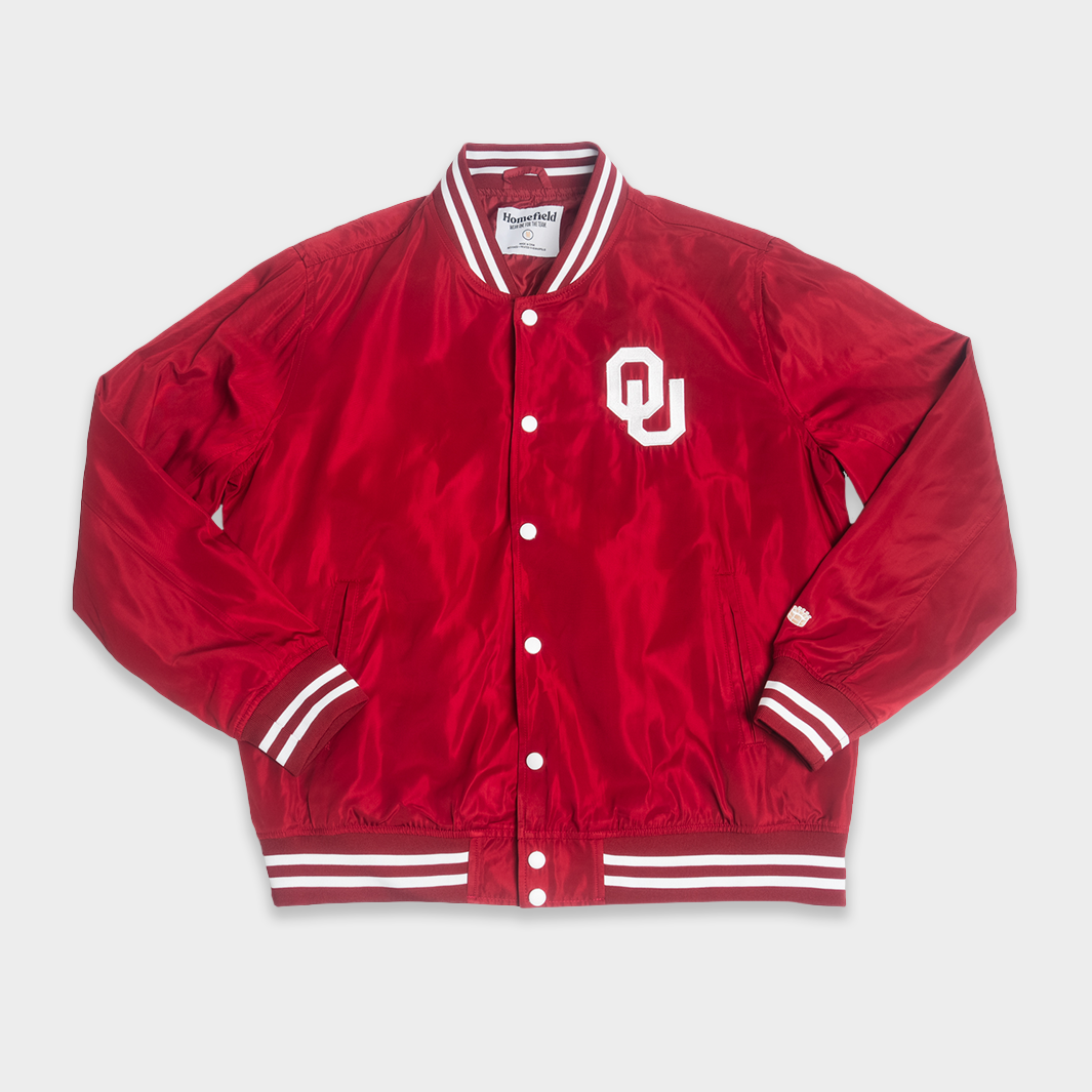 Oklahoma Sooners Vintage Script Bomber Jacket | Homefield