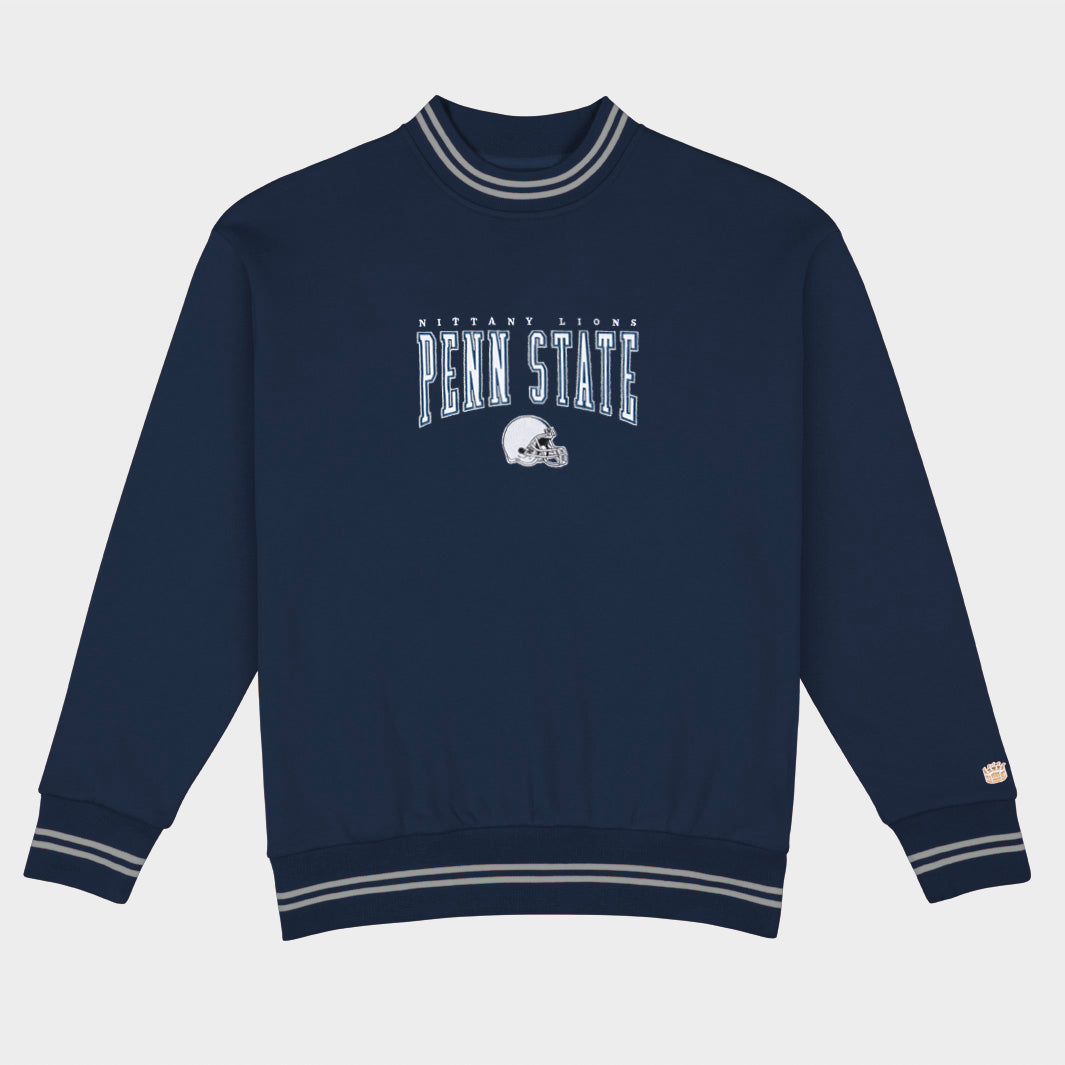 Penn State Football Embroidered Tri-Stripe Crewneck