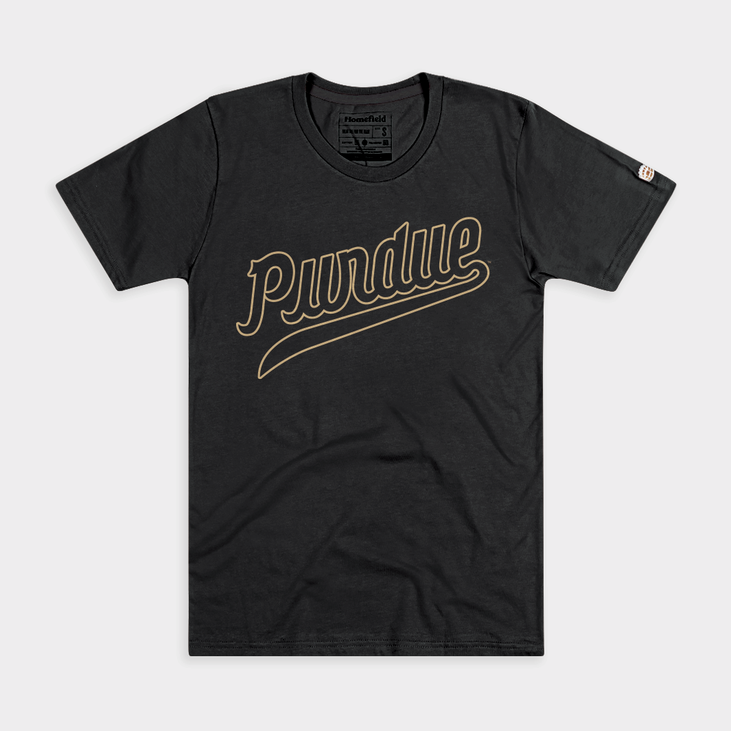 Purdue Script Background Purdue Boilermakers Classic Script Outline Tee | Homefield