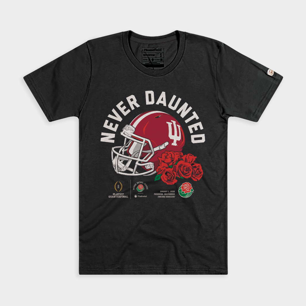 Indiana Hoosiers Never Daunted 2026 Rose Bowl Tee S / Black, Homefield, Vintage College Apparel