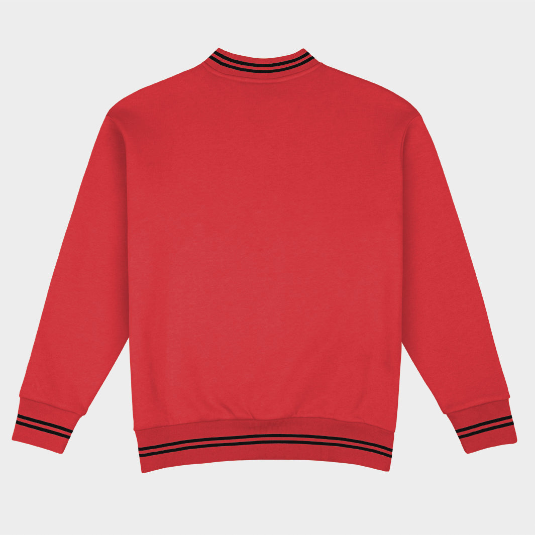 Rutgers Football Embroidered Tri-Stripe Crewneck | Homefield