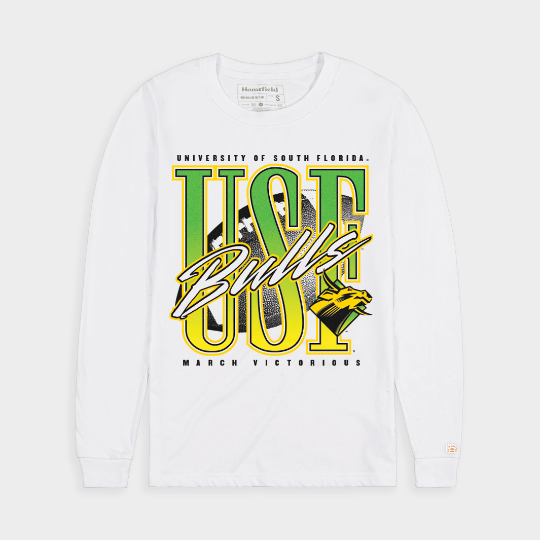 USF Bulls Football "March Victorious" Neon Retro Long Sleeve