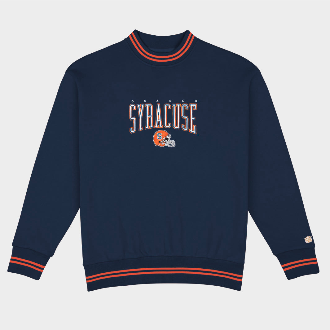 Syracuse Football Embroidered Tri-Stripe Crewneck