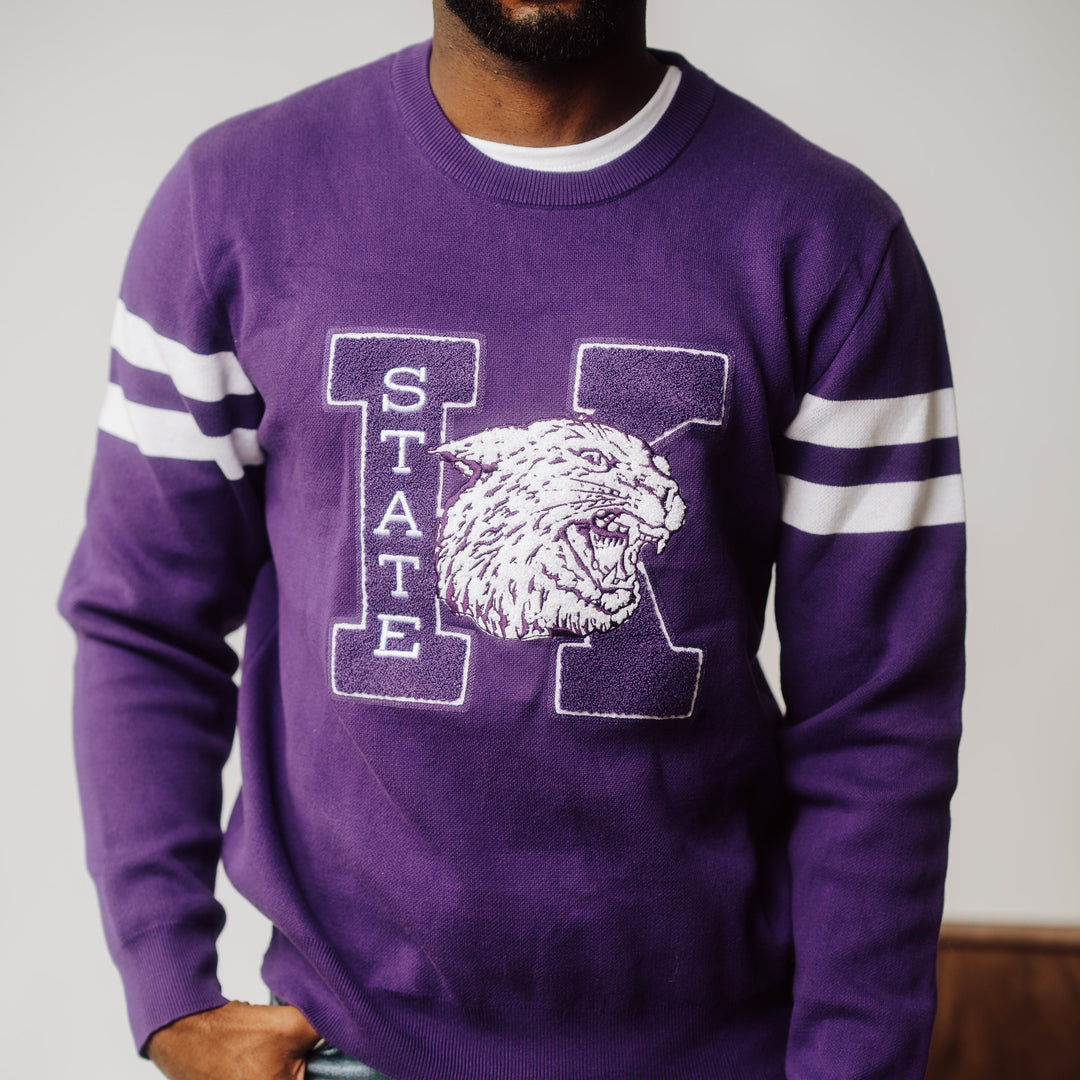 古着　Kansas State Wildcats スウェットシャツ12→9 47 Womens PURPLE K-State Wildcats Daze Long Sleeve Crew Sweatshirt