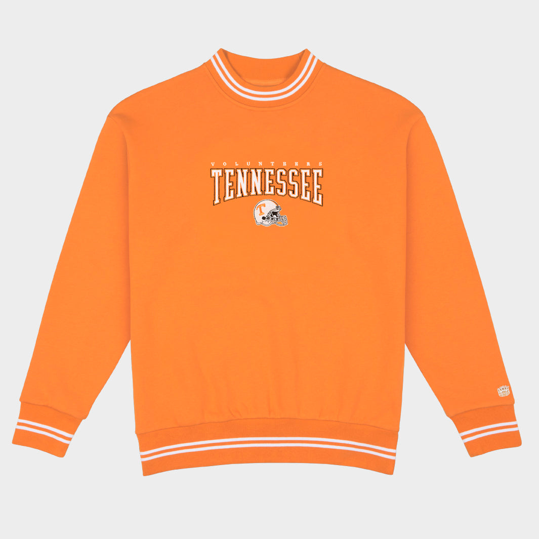 Tennessee Football Embroidered Tri-Stripe Crewneck