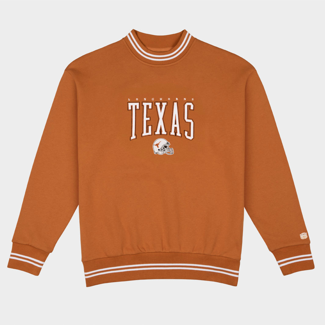 Texas Football Embroidered Tri-Stripe Crewneck