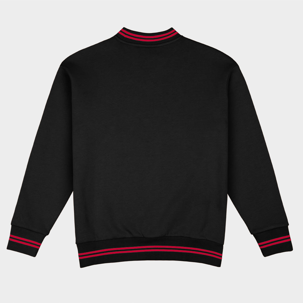 Texas Tech Football Embroidered Tri-Stripe Crewneck