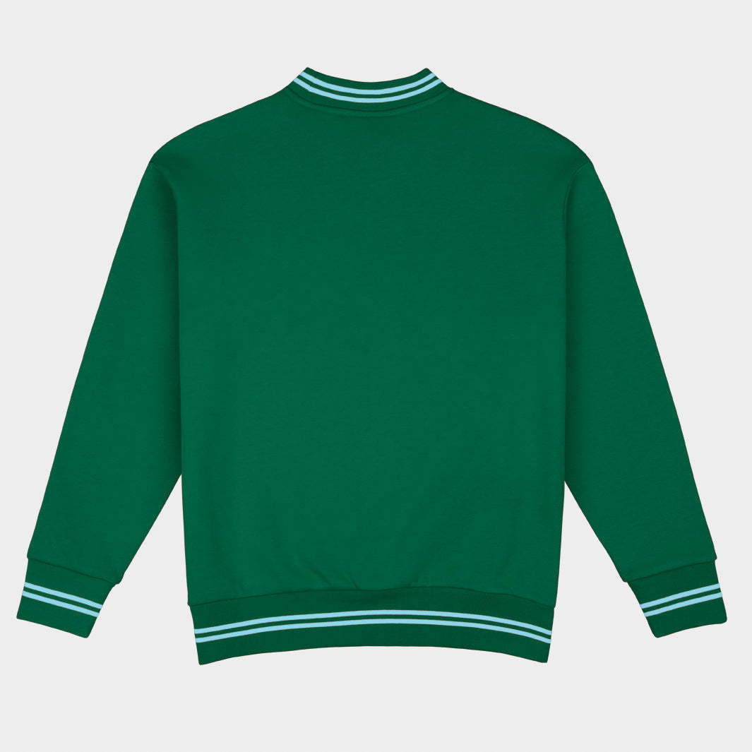Tulane Football Embroidered Tri-Stripe Crewneck