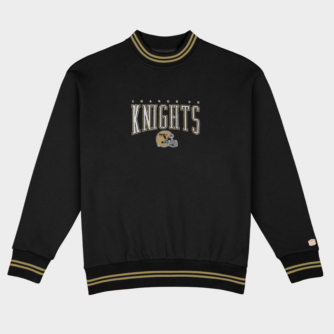 UCF Football Embroidered Tri-Stripe Crewneck