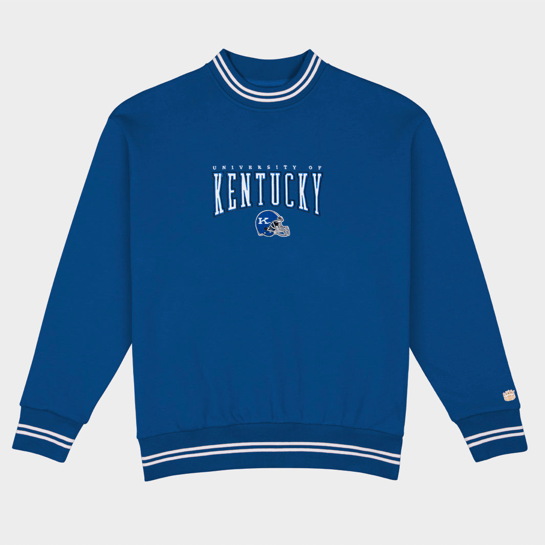 Kentucky Football Embroidered Tri-Stripe Crewneck
