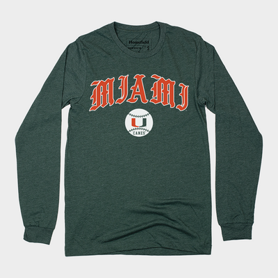 Miami Hurricanes Baseball Long Sleeve Homefield