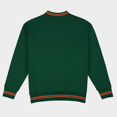 Miami Football Embroidered Tri-Stripe Crewneck