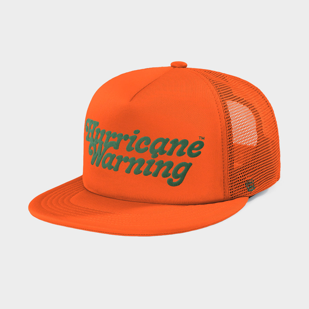 Miami "Hurricane Warning" Puff Ink Trucker Hat