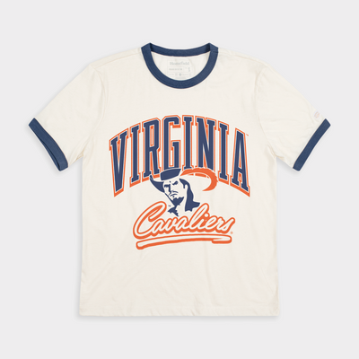 Virginia Cavaliers Retro Mascot Logo Ringer Tee