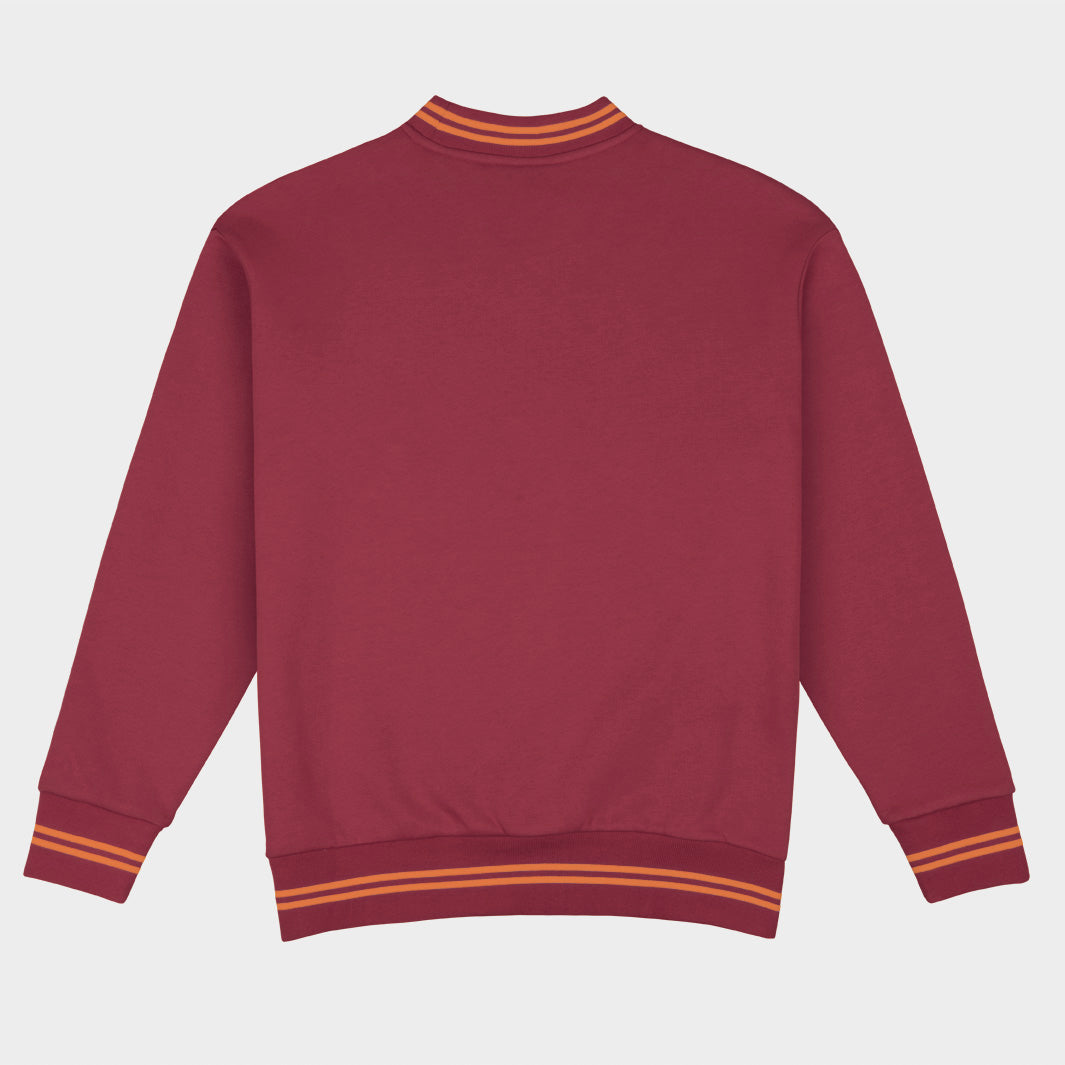 Virginia Tech Football Embroidered Tri-Stripe Crewneck