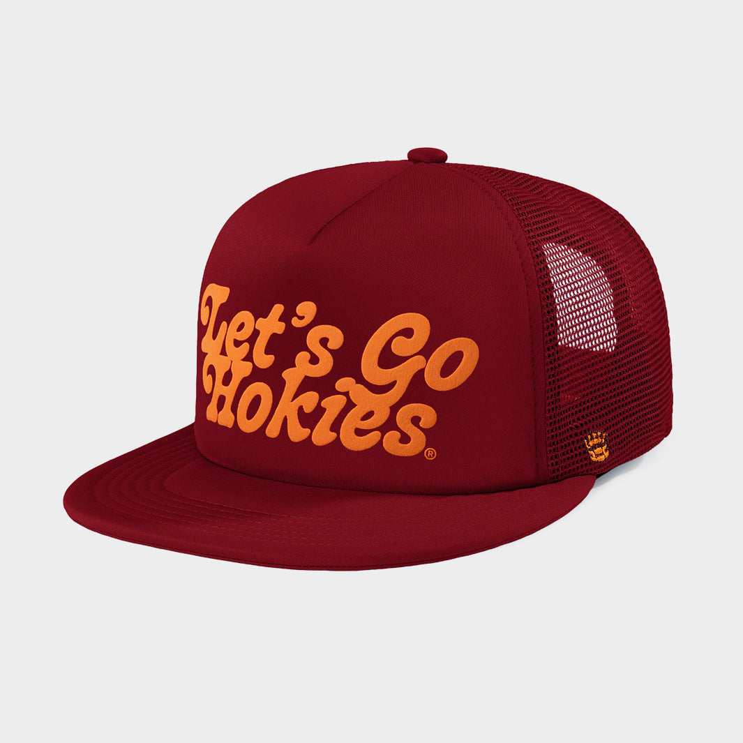 Virginia Tech "Let's Go Hokies" Puff Ink Trucker Hat