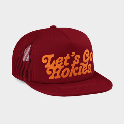 Virginia Tech "Let's Go Hokies" Puff Ink Trucker Hat