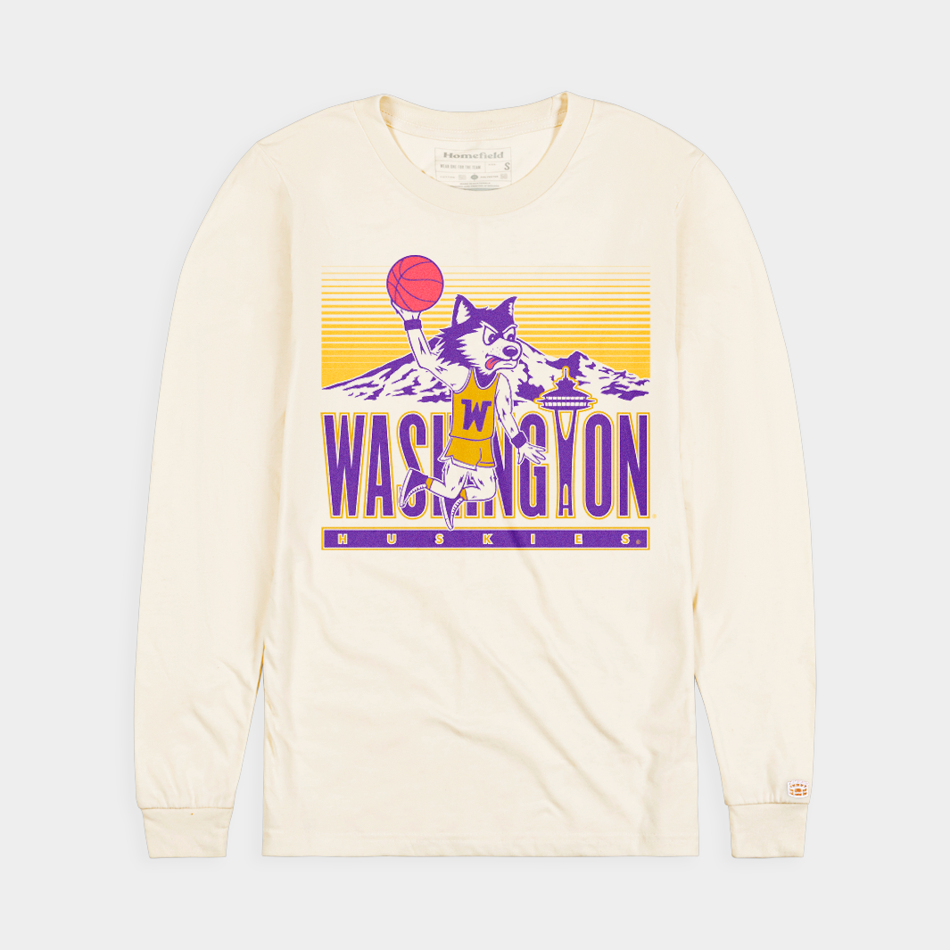 Retro-Inspired UW Dunking Harry the Husky Long Sleeve | Homefield
