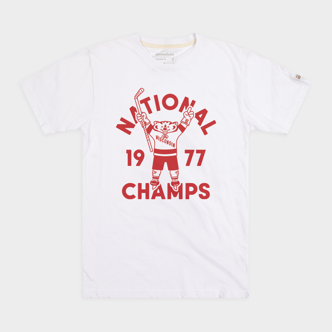 1977 Wisconsin Hockey National Champs Tee