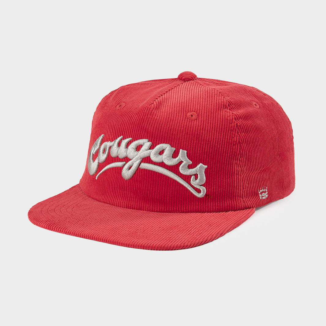 Wazzu Cougars Retro Arched Script Corduroy Hat