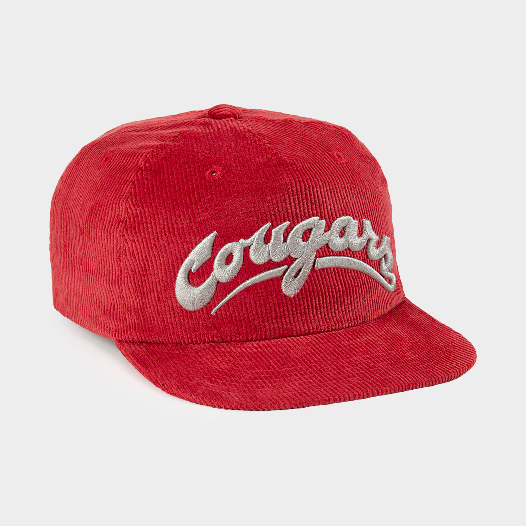 Wazzu Cougars Retro Arched Script Corduroy Hat