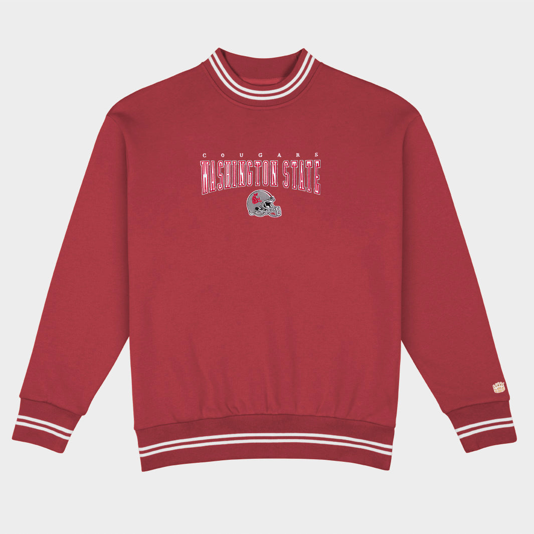 Washington State Football Embroidered Tri-Stripe Crewneck