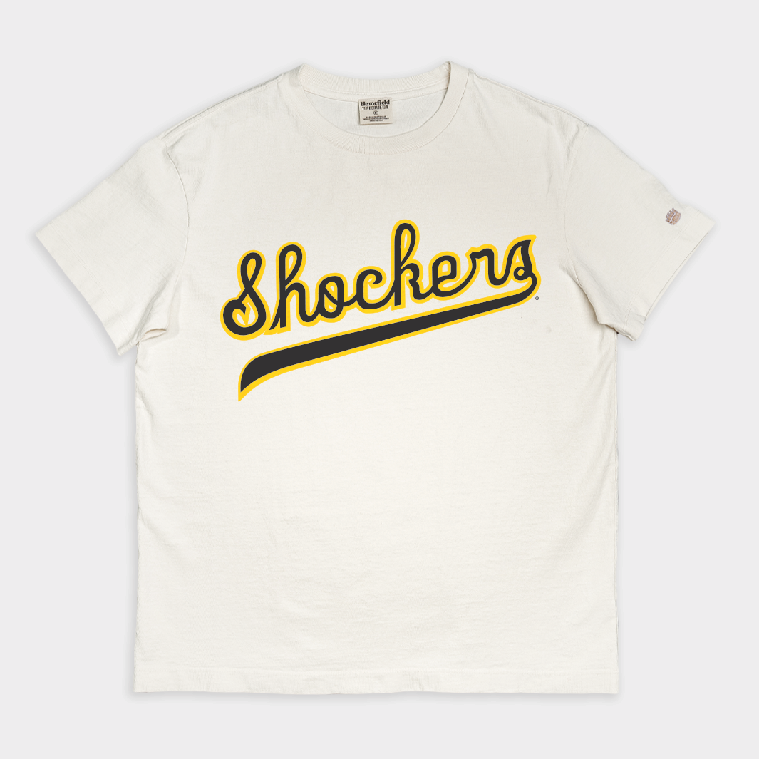 Shockers Script Wichita State Shockers Script Vintage Heavyweight Tee | Homefield