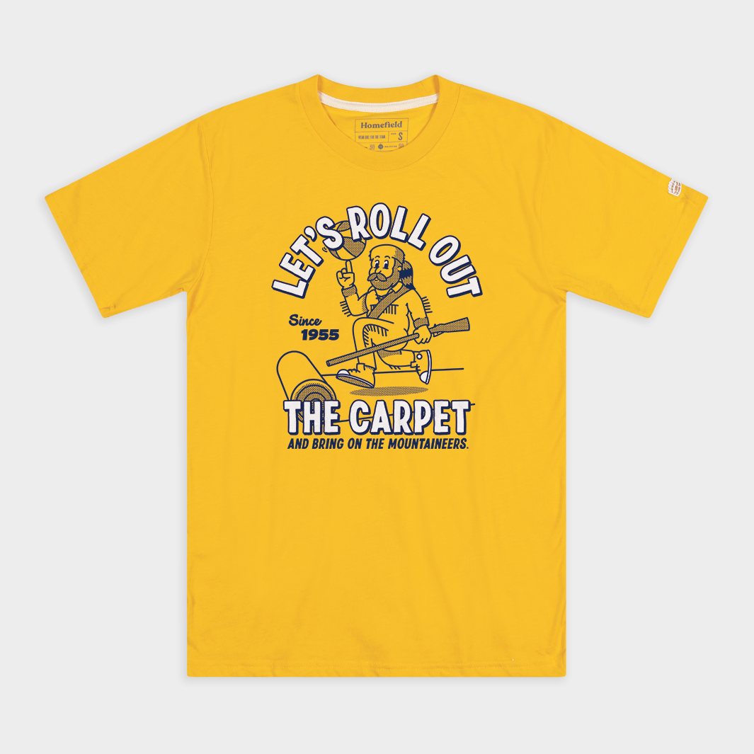 Roll Out the Carpet Retro WVU Basketball Tee