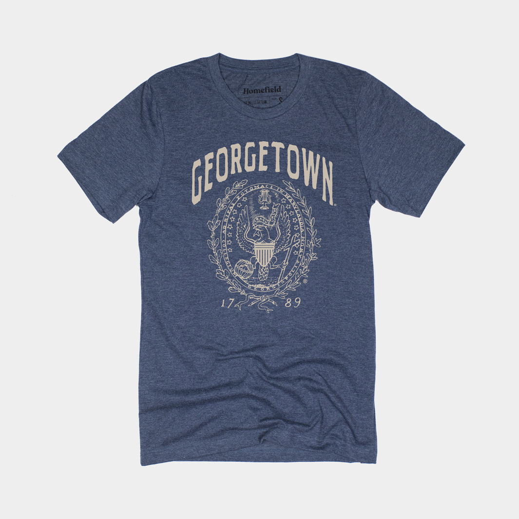Blue Georgetown University Seal Shirt