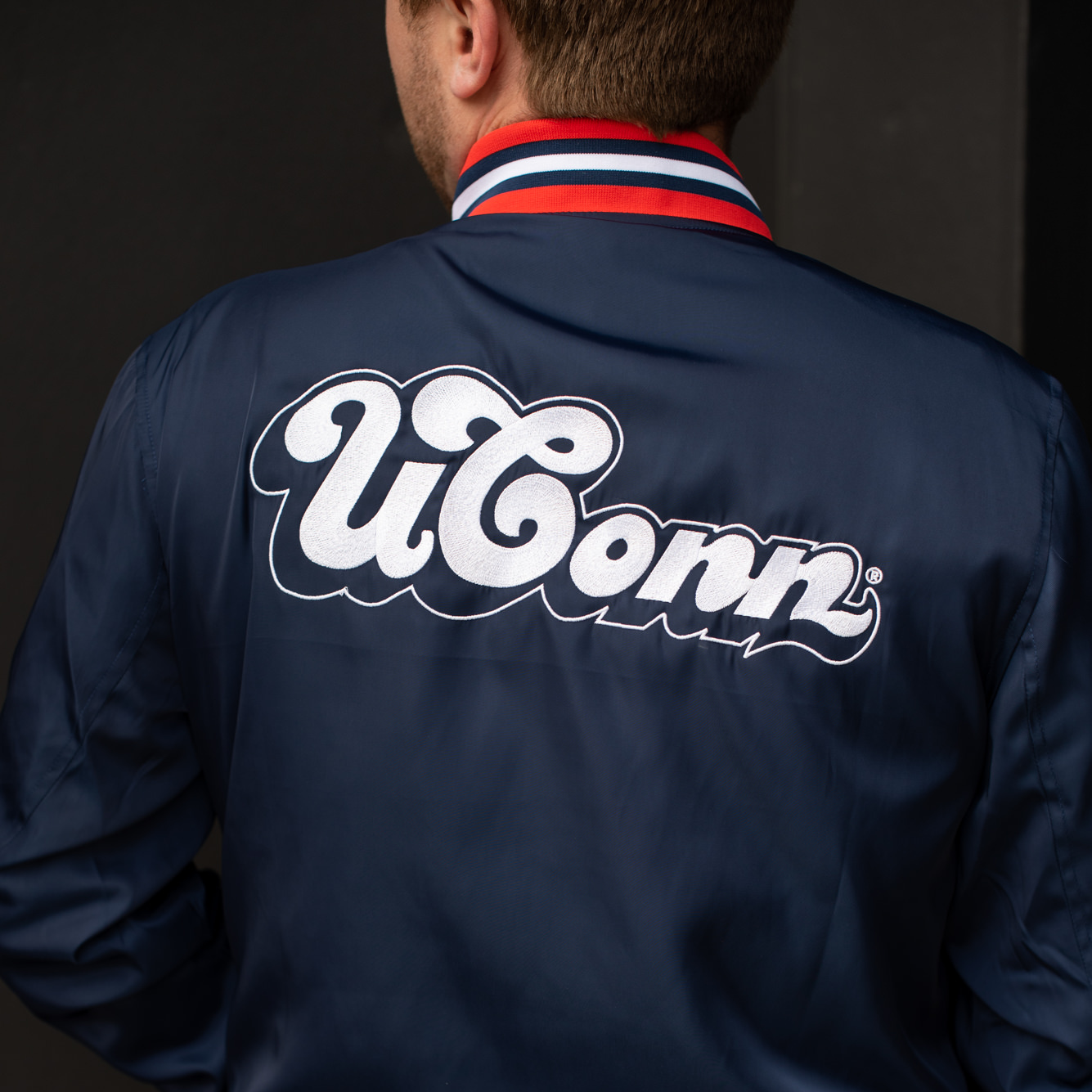 UConn Bubble Script Bomber Jacket | Homefield
