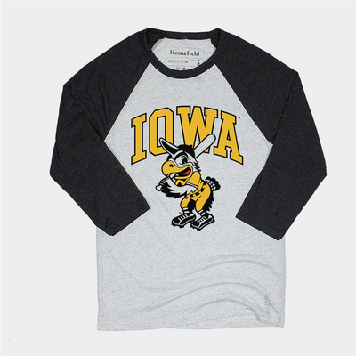 Iowa Herky the Hawk Baseball Tee
