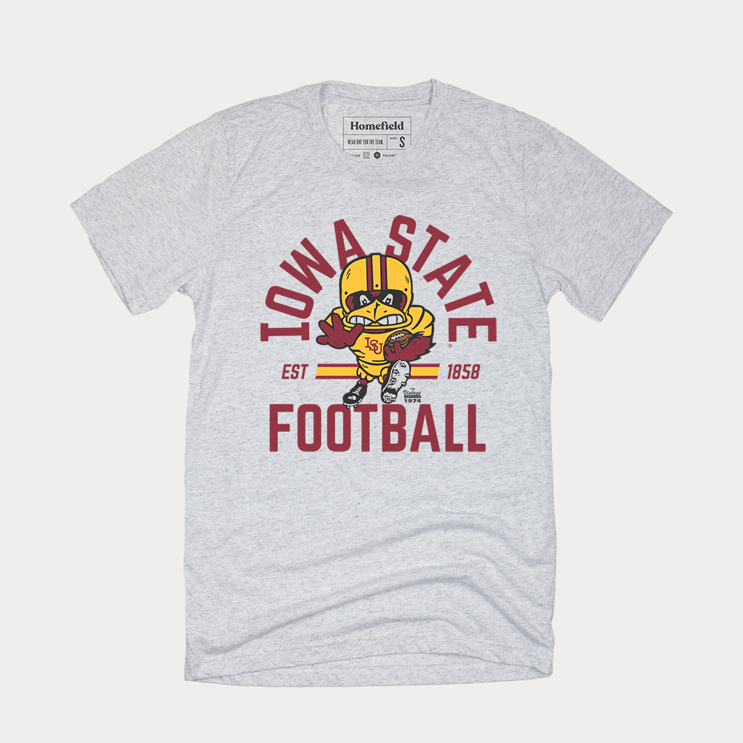 iowa state football gear Vintage Iowa State Football Tee XS / Ash, Homefield, Vintage College Apparel
