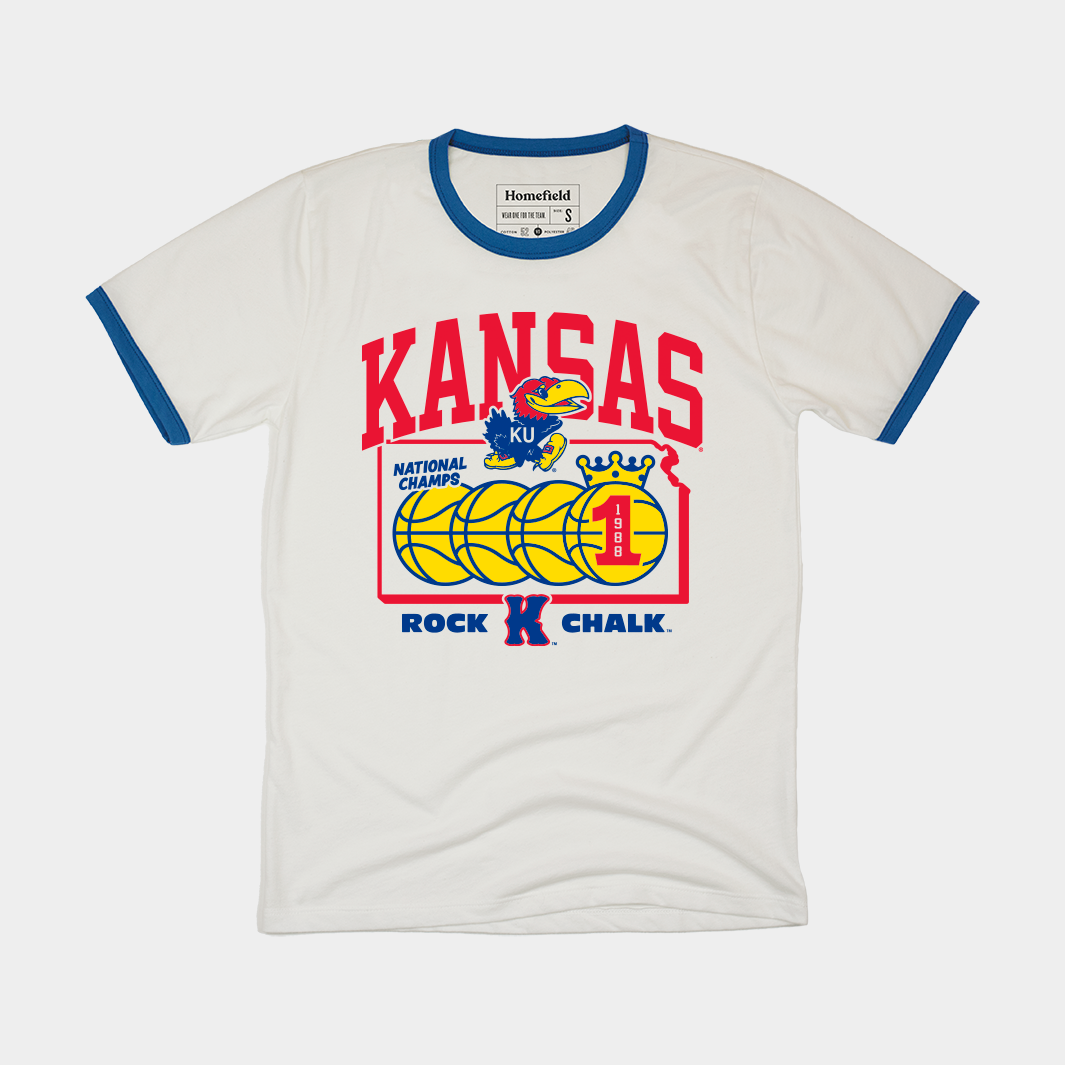 Kansas Basketball 1988 Champs Ringer Tee