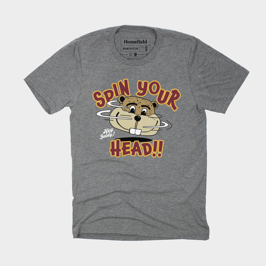 Minnesota Golden Gophers "Spin Your Head!" Goldy Tee